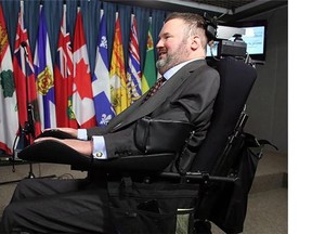 Conservative MP Steven Fletcher has made it a personal mission to introduce right-to-die legislation in Canada. He was rendered a quadriplegic in an accident that left him in excruciating pain, and says he doesn't want to suffer anything like it again.
Photograph by: Fred Chartrand , CP files