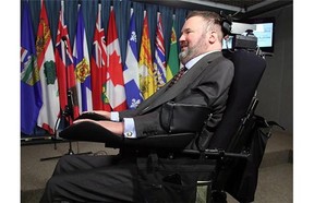 Conservative MP Steven Fletcher has made it a personal mission to introduce right-to-die legislation in Canada. He was rendered a quadriplegic in an accident that left him in excruciating pain, and says he doesn't want to suffer anything like it again.
Photograph by: Fred Chartrand , CP files