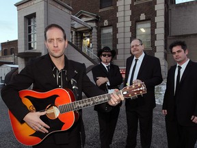 Paying Cash, the Johnny Cash tribute band, pose in front of the old Windsor Jail November 13, 2014.  Band members include: Jason Turcotte, left,  Dave Avellino,  Mike McCallum and drummer Tim Gallant right. (NICK BRANCACCIO/The Windsor Star)