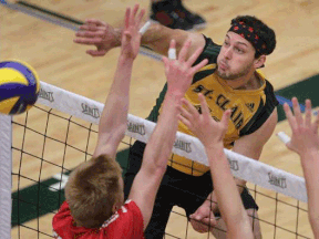 The St. Clair Saints beat the Redeemer Royals 3-1 in OCAA men's volleyball at the SportsPlex Saturday. (DAX MELMER/The Windor Star)