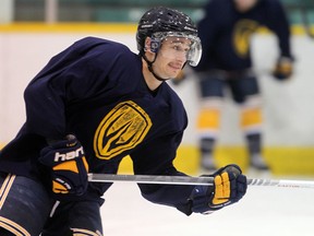 Lancers forward Spencer Pommells practises at Windsor Arena in 2012. (NICK BRANCACCIO/The Windsor Star)