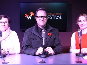 Windsor Star reporter Beatrice Fantoni, left, Windsor International Film Festival president Vincent Georgie and The Star's Julian Revin talk about WIFF.