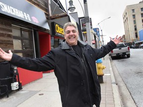 Local businessman Mark Boscariol is shown on Chatham Street East in downtown Windsor on Wed, Nov. 26, 2014. He is part of the revival of the area with the opening of his new restaurant the Snackbar-B-Q. (DAN JANISSE/The Windsor Star)