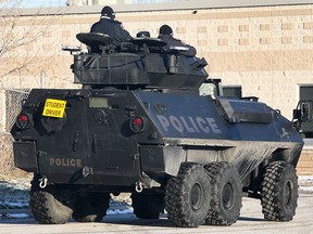The Windsor Police Service displayed their newly acquired tactical rescue vehicle to the media on Friday, Nov. 21, 2014. The vehicle was formerly with the Canadian Department of Defence. It is shown at the Tilston Armoury in Windsor, ON. (DAN JANISSE/The Windsor Star)