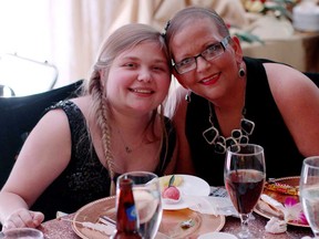 Daughter and mother, left to right, Morgan and Geri-Ann Hurt are pictured together at the Twelve Cocktails of Christmas fundraiser Saturaday, Nov. 22, 2014, at Ambassador Golf Club. Around $17,000 was raised for the Windsor Essex County Cancer Centre Foundation's Patient Assistance Fund. (RICK DAWES/The Windsor Star)