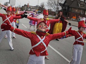 Children from the Windsor Dance eXperience participate in the Downtown Windsor BIA's Holiday Parade in downtown Windsor, Saturday, Nov. 29, 2014.  (DAX MELMER/The Windsor Star)