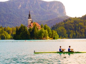 The Assumption of Mary Church on Lake Bled Island. The picturesque glacial lake hosted the 2011 World Rowing Championship. (FILES/The Edmonton Journal)