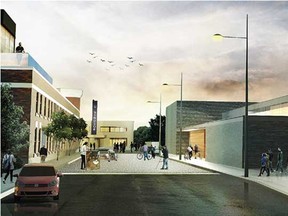 An artist's rendering at street level of the University of Windsor's Downtown Initiative site. (Courtesy of The University of Windsor)