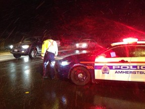 Amherstburg Police respond to an accident on Howard Avenue Friday, Nov. 28, 2014. (NICK BRANCACCIO/The Windsor Star/Twitpic)