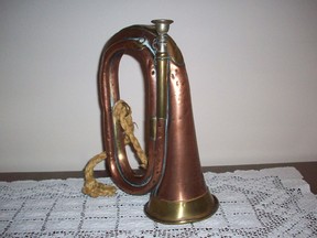 First World War brass bugle: $150