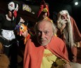 Actor David Duchene, centre, playing Pisthetairos, is surrounded by characters during Korda Productions presentation of The Birds by Aristophanes. (NICK BRANCACCIO / The Windsor Star)