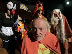 Actor David Duchene, centre, playing Pisthetairos, is surrounded by characters during Korda Productions presentation of The Birds by Aristophanes. (NICK BRANCACCIO / The Windsor Star)