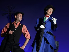 Actors Mario Caschera and Kathy Roberts rehearse a scene from Windsor Light Music Theatre's production of Mary Poppins, at the Chrysler Theatre in Windsor earlier this week. (TYLER BROWNBRIDGE / The Windsor Star)