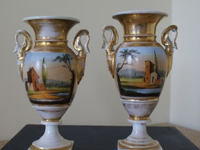 Paris porcelain vases: $225