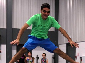 Gymnast Anis Ben-Aoun trains on the trampoline at Winstars Gymnastics, Monday December 01, 2014. He will be the first autistic gymnast from Windsor to compete in a provincial qualifier this weekend in Pickering. (NICK BRANCACCIO/The Windsor Star)