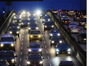 Hundreds of cars make their way east on the second narrows bridge-- for Monday's line story on predictions of another 500,000 to 700,000 cars on B.C. roads in the next two decades.
(Mark van Manen/Postmedia News)