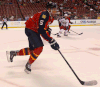 Belle River's Aaron Ekblad carries the puck during a game against the Columbus Blue Jackets this season. The stick he uses is a Bauer Supreme 87 flex.