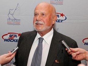 Ex-Spits owner Peter Karmanos talks to the media at a meet at the USA Hockey Hall of Fame induction at the Motor City Casino, (Photo by Gregory Shamus/Getty Images)