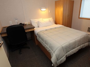 A single bed is seen at Horizon North camp north of Fort McMurray, Alberta on Sunday, December 7, 2014. (TYLER BROWNBRIDGE/The Windsor Star)