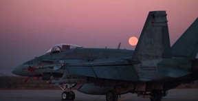 A Canadian fighter jet battling ISIS in Kuwait.