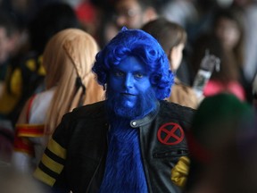 Shane Prutchick arrives at Christmas Comic Con 3 dressed as Beast from the X-Men series at the St. Clair Centre for the Arts, Sunday, Dec. 7, 2014.  (DAX MELMER/The Windsor Star)
