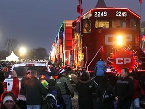 The Canadian Pacific Holiday Train arrive in Windsor, Ontario on December 2, 2014. (JASON KRYK/The Windsor Star)