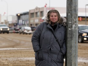 WINDSOR, ON.: DECEMBER 4, 2014 -- Social worker Laura Niven is seen in downtown Fort McMurray, Alberta on Thursday, December 4, 2014. Niven and her husband moved to Fort McMurray and are expecting their first child. (TYLER BROWNBRIDGE/The Windsor Star)