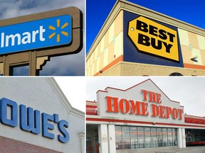 Online prices between Canada and the U.S. with Walmart, Best Buy, Lowes and The Home Depot. (Getty Images, The Associated Press)
