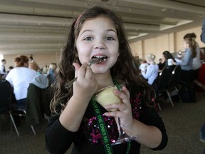 Files: Alessia Caviedes enjoys some potatos during the 3rd annual Potato Fest at the St. Clair Centre for the Arts in Windsor on Thursday, November 14, 2013. Those in attendance were treated to all you can eat potato martinis, baked potato bar, fresh cut fries, salad bar, potato & corn chowder soup. Benefits from the event go to In Honour of the Ones We Love.        (TYLER BROWNBRIDGE/The Windsor Star)