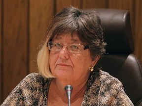 Greater Essex County District School Board trustee Gale Simko-Hatfield is shown during a board meeting Tuesday, June 3, 2014. (DAN JANISSE/The Windsor Star)