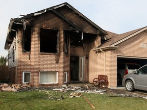 The home at 4183 Spago Cres. in south Windsor where a fire erupted during the early morning hours of Nov. 29, 2014. (Dax Melmer / The Windsor Star)