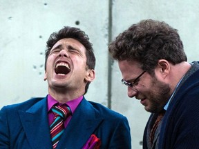 James Franco (L) and Seth Rogen (R) in a scene from The Interview. (Associated Press / Columbia Pictures / Sony)