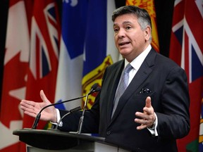 Ontario Finance Minister Charles Sousa speaks at the finance ministers meeting in Ottawa on Monday, Dec. 15, 2014. Sousa will visit Windsor on Monday. (THE CANADIAN PRESS/Sean Kilpatrick)