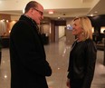 Windsor Mayor Drew Dilkens meets with Progressive Conservative leadership candidate Christine Elliott moments before she attended a membership drive meeting with area residents at Holiday Inn Selects Grill 55 on Huron Church Road Thursday January 15, 2015. (NICK BRANCACCIO/The Windsor Star)