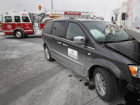 A woman was taken to hospital following a collision near Highway 3 and the Arner Town Line on Jan. 5, 2015. (Dax Melmer/The Windsor Star)