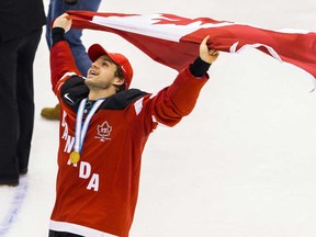 Josh Morrissey #7 of Canada celebrates the 5-4 win over Russia during the Gold medal game of the 2015 IIHF World Junior Championship on January 05, 2015 at the Air Canada Centre in Toronto. (Dennis Pajot/Getty Images)