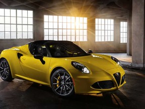 2015 Alfa Romeo 4C Spider. (Courtesy of Fiat Chrysler Automobiles-FCA)