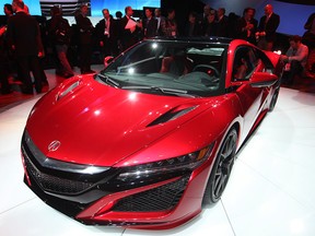 The Acura NSX is unveiled at the North American International Auto Show at Cobo Hall, Monday, Jan. 12, 2015.  (DAX MELMER/The Windsor Star)