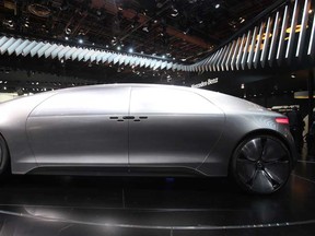The Mercedes Concept F 015 is unveiled at the North American International Auto Show at Cobo Hall, Monday, Jan. 12, 2015.  The F 015 is an autonomous driving concept car.  (DAX MELMER/The Windsor Star)