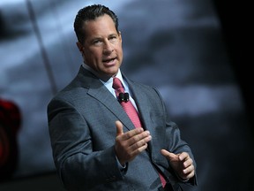 Chrysler Canada CEO Reid Bigland speaks during the Alfa Romeo press conference at the North American International Auto Show at Cobo Hall, Monday, Jan. 12, 2015.  (DAX MELMER/The Windsor Star)