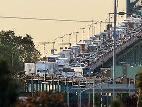 Matty Moroun's Ambassador Bridge is shown on a busy day in this 2006 file photo. (Tyler Brownbridge / The Windsor Star)