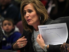 Sandra Pupatello, WindsorEssex Economic Development Corporation CEO, speaks to city council during debate on the 2015 city budget, Monday, Jan. 19, 2015.  (DAX MELMER/The Windsor Star)