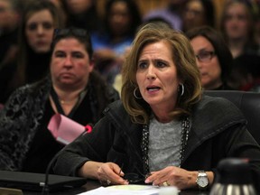 Sandra Pupatello, Windsor Essex Economic Development Corporation CEO, speaks to city council during debate on the 2015 city budget, Monday, Jan. 19, 2015.  (DAX MELMER/The Windsor Star)