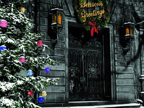 Dec. 31, 1963 - The main doors at Hiram Walker & Sons at Christmas. (Star file photo)