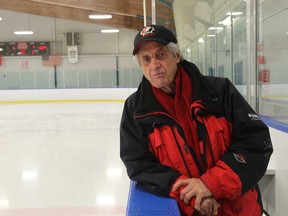 Tony  Meriano, 68, member of the Windsor Essex Senior Recreational Hockey Association talks about the City of Windsor raising ice rental fees by 20%.  (JASON KRYK/The Windsor Star)