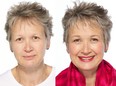 Here are the BEFORE and  AFTER photos of Jane. She  used products from Look Fabulous Forever, the pro-aging company founded by Tricia Cusden in London, England.