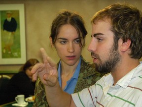 Dylan Pearce directs Melanie Scrofano for the movie Baby Blues. Pearce’s new project is a 3D romantic-comedy movie called 40 Below and Falling. (Windsor Star files)