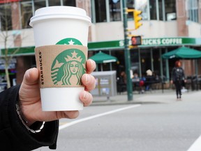 Starbucks coffee shop in downtown Vancouver, where there are reports some locations could start selling booze.