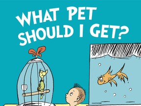 This book cover image released by Random House shows "What Should I Get Pete," by Dr. Seuss. Random House Children’s Books announced Wednesday that “What Pet Should I Get”, a recently discovered manuscript with illustrations, is coming out July 28.  (AP Photo/Random House)