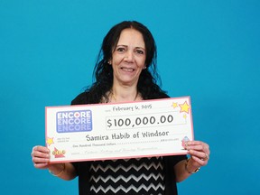 Samira Habib of Windsor won $100,000 in the Jan. 14 Encore draw. (OLG Handout)